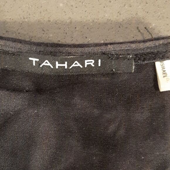 Tahari Black and Gray Tie Dye Cuff Sleeve Tee Shirt - Picture 6 of 8